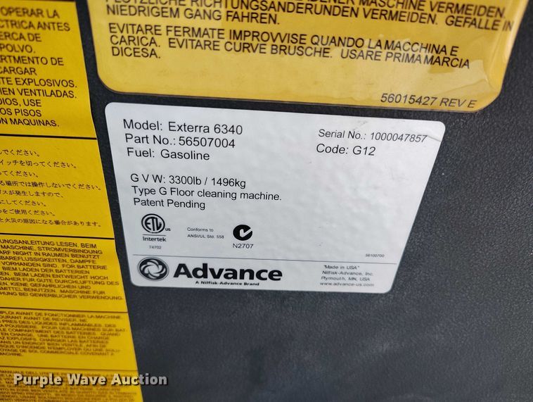 image for item ED0043 Advance Exterra 6340 floor sweeper