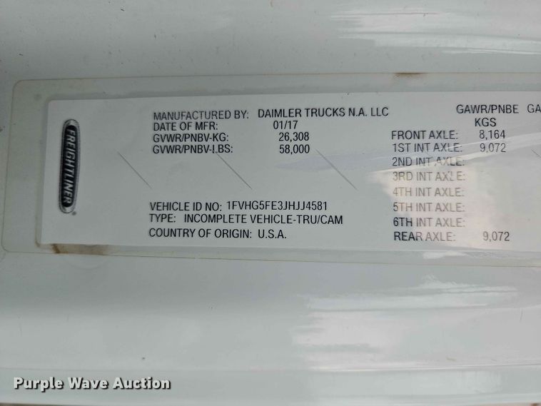 image for item EO7468 2018 Freightliner 108SD dump truck