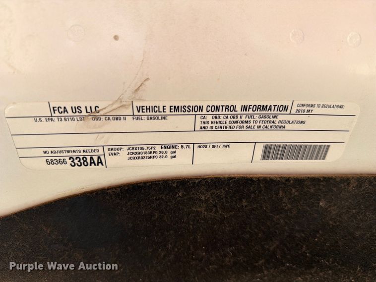 image for item EQ8023 2018 RAM 1500 Ext. Cab pickup truck