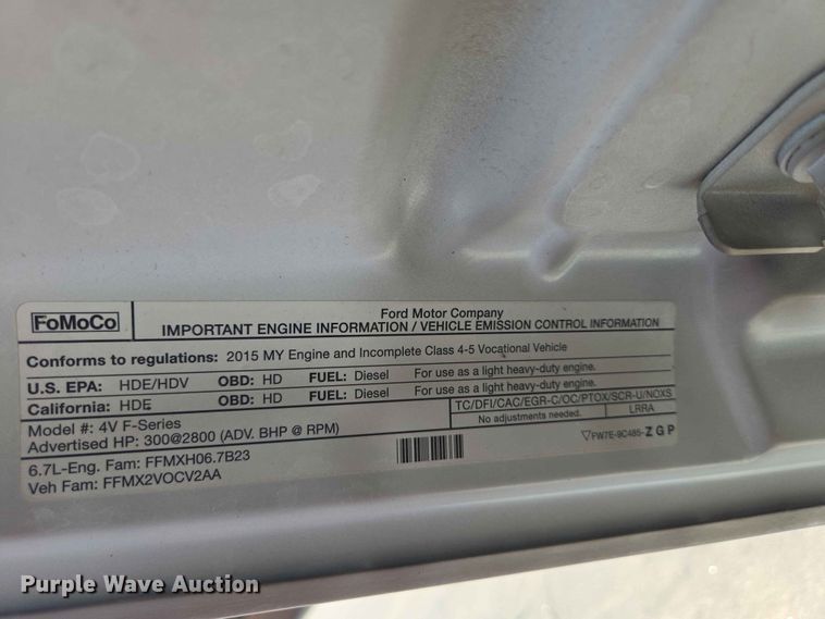 image for item ER1670 2015 Ford F550 Super Duty Ext. Cab utility / service truck