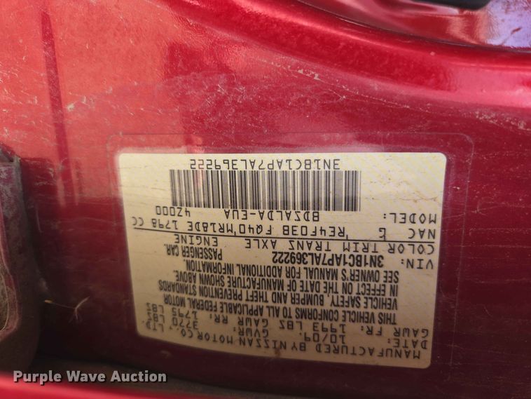 image for item ER1703 2010 Nissan Versa 