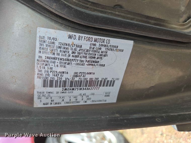 image for item ER1705 2004 Mercury Grand Marquis 
