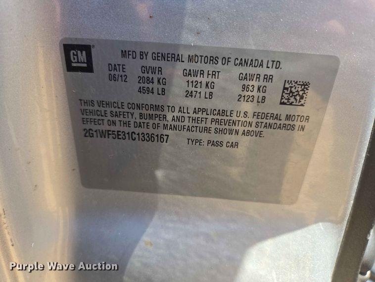 image for item ER1712 2012 Chevrolet Impala 