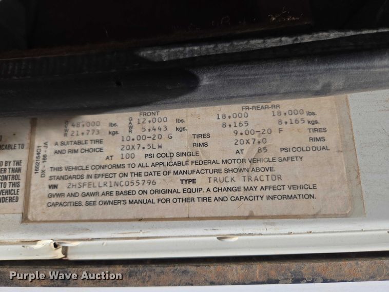 image for item ET5167 1992 International 9300 water truck