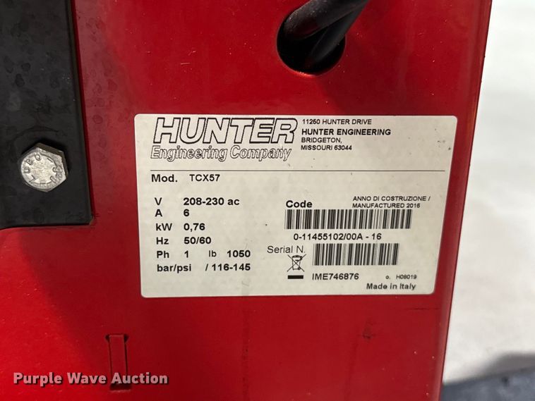 image for item ET6339 Hunter TCX57 tire machine