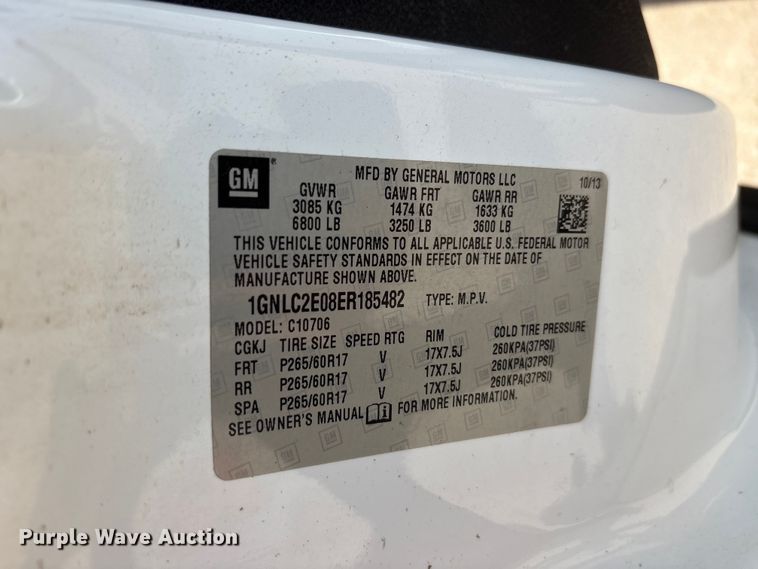 image for item EU5639 2014 Chevrolet Tahoe Police SUV