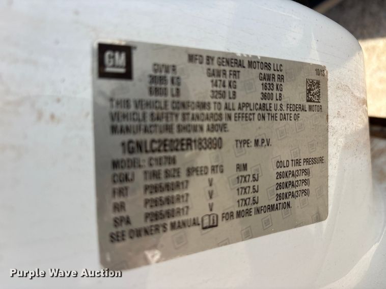 image for item EU5647 2014 Chevrolet Tahoe SUV