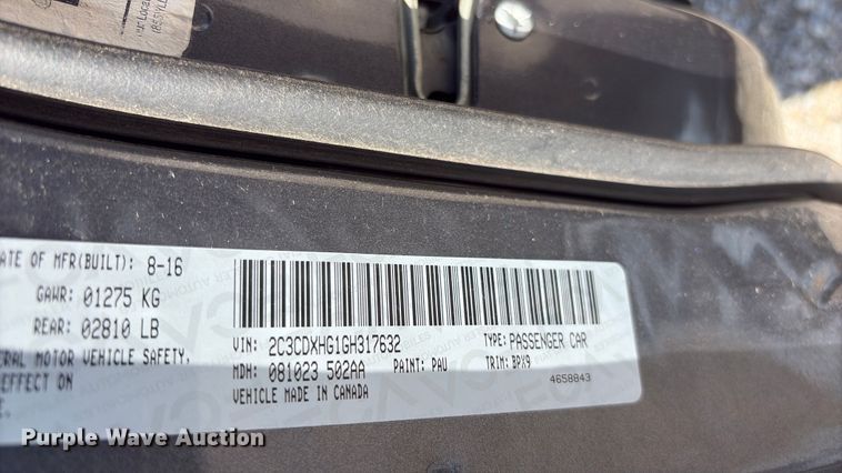image for item EU5691 2016 Dodge Charger 