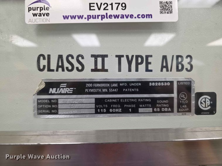image for item EV2179 Nuaire NU-425-400 biological safety cabinet