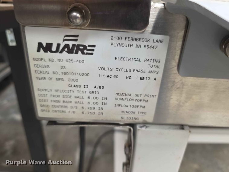 image for item EV2180 Nuaire NU-425-400 biological safety cabinet