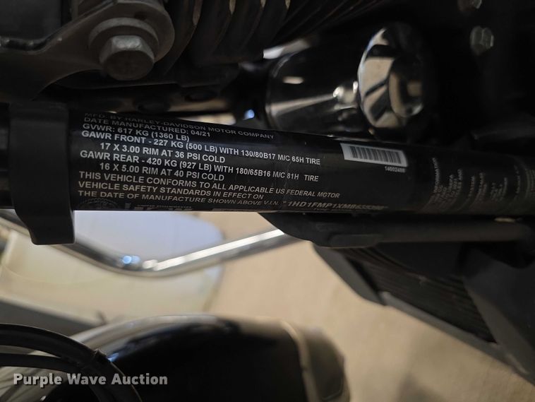 image for item EV2188 2021 Harley Davidson Police FLHTPI motorcycle