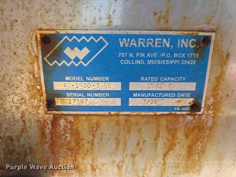 image for item EV2244 2008 Warren AC-1420-7 SS spreader
