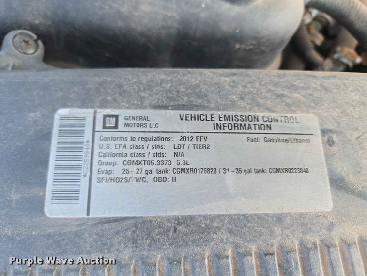 image for item EW0259 2012 Chevrolet Silverado 1500 Ext. Cab pickup truck