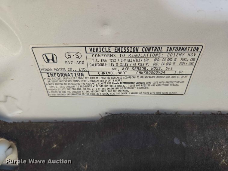 image for item EW0265 2012 Honda Civic 