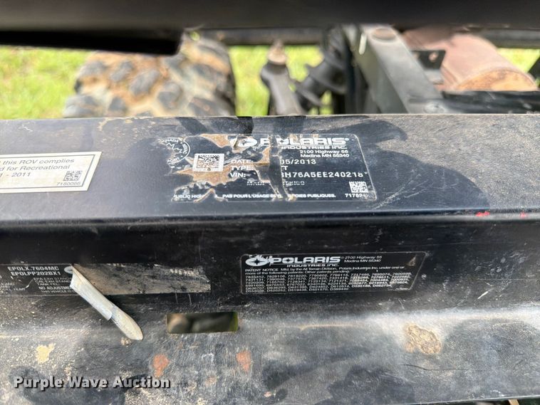 image for item EW4791 2014 Plolaris Ranger 800 H.O. EFI utility vehicle