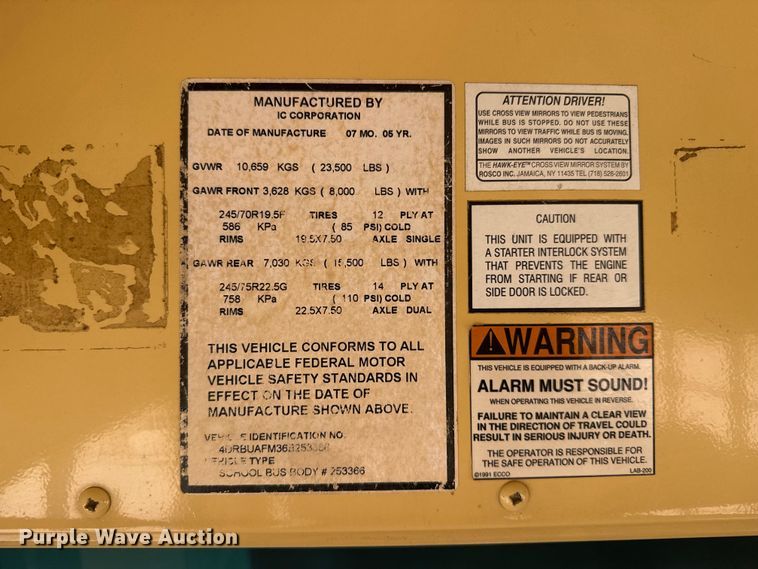image for item FB6731 2006 IC CE200 school bus