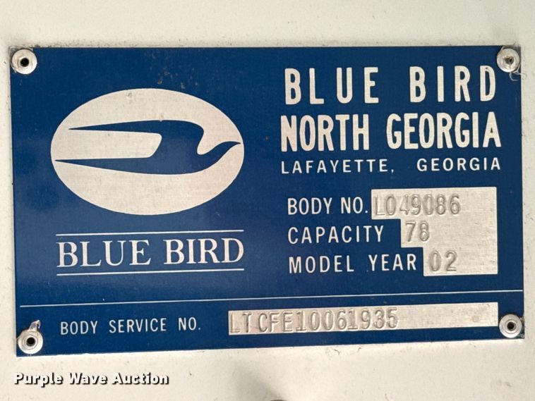 image for item FB6767 2002 Blue Bird TC2000 school bus