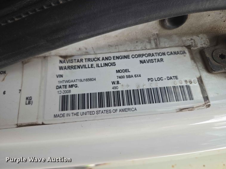 image for item FB8843 2009 International 7400 dump truck