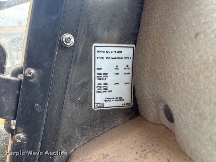 image for item FB8845 2014 Caterpillar 289D tracked skid steer loader