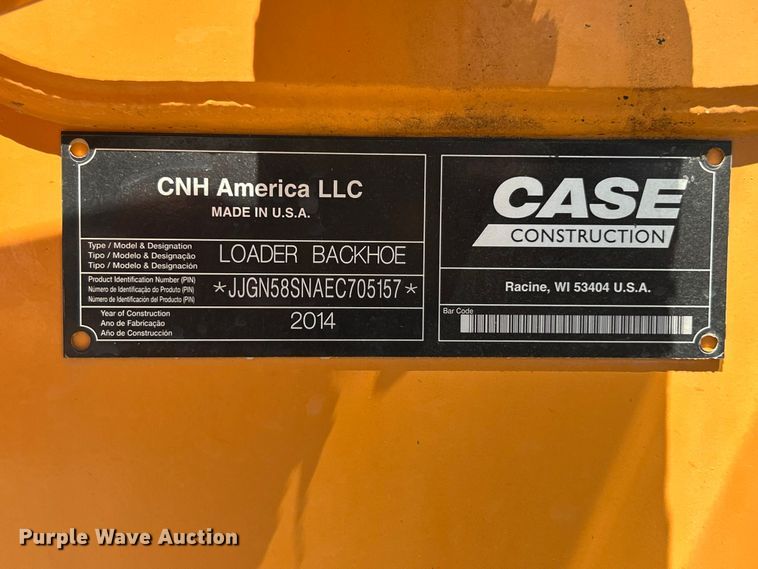 image for item FC2725 2014 Case 580 Super N backhoe