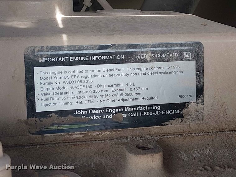 image for item FC4707 1998 Ingersoll Rand P185WJD air compressor