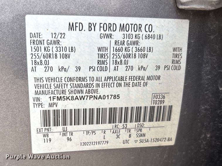 image for item FC4712 2023 Ford Explorer Police SUV