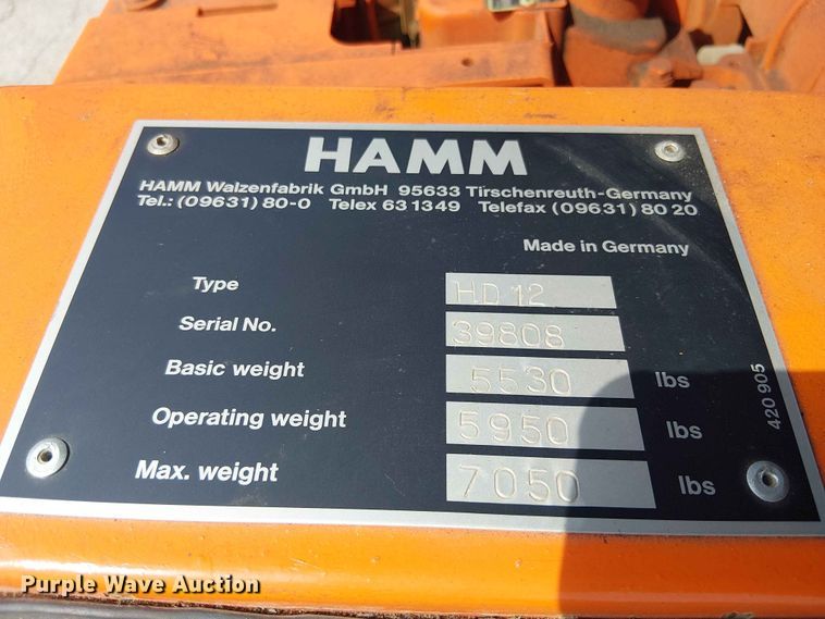 image for item FC4715 1996 Hamm HD 12 double drum vibratory roller
