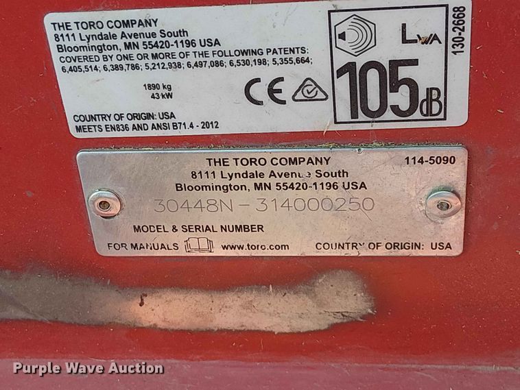 image for item FC4717 2012 Toro Groundsmaster 4000D lawn mower