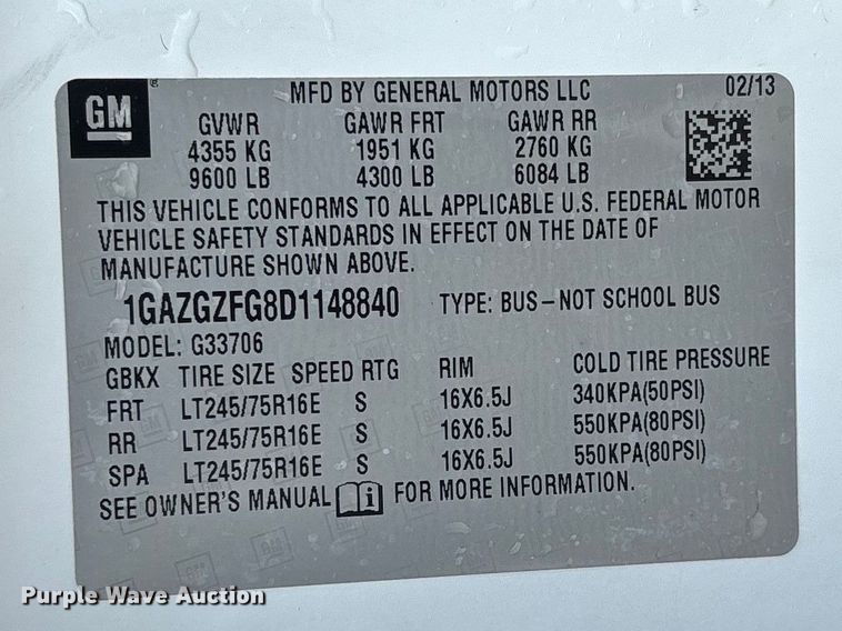 image for item FC5821 2013 Chevrolet Express 3500 van