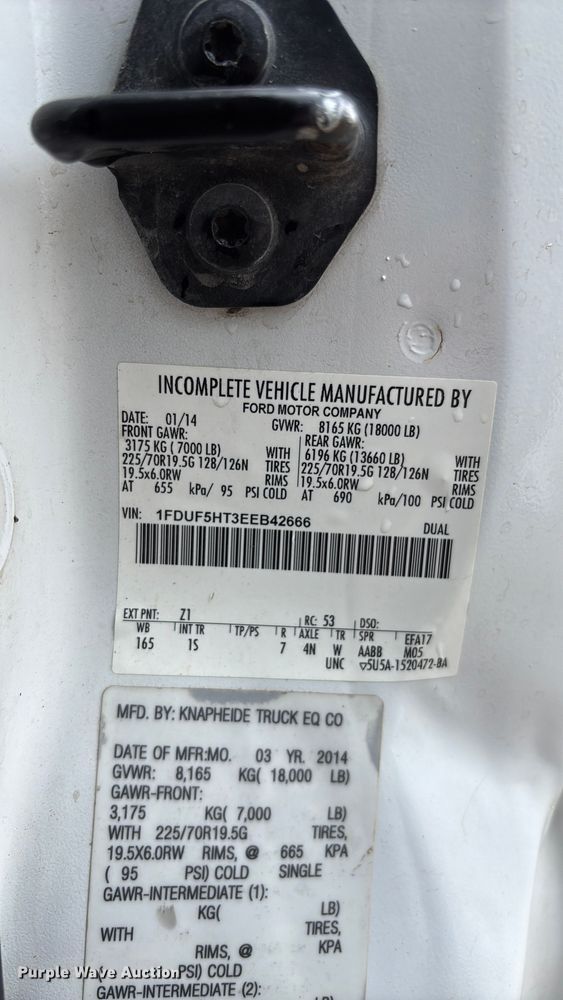 image for item FC5920 2014 Ford F550 Super Duty dump truck