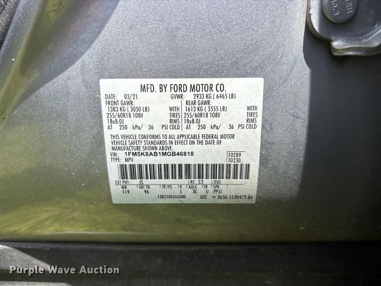 image for item FG0433 2021 Ford Explorer Police SUV