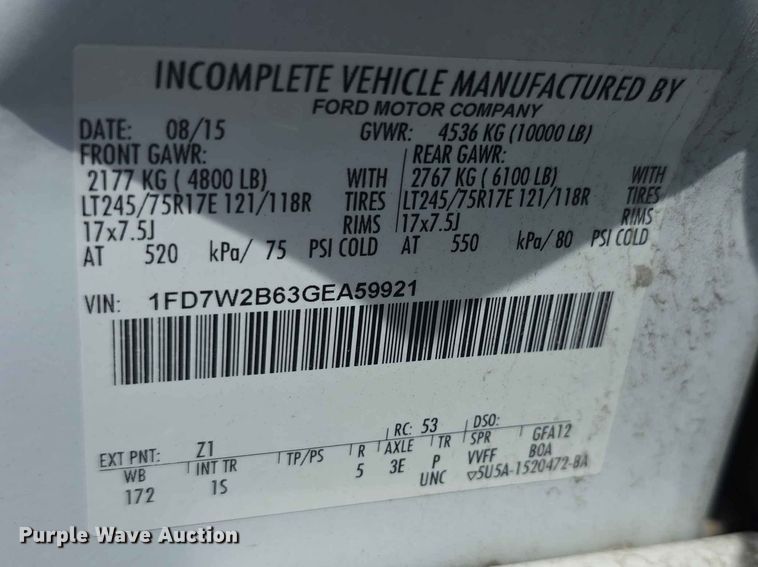 image for item FH6159 2016 Ford F250 Super Duty Crew Cab utility bed pickup truck