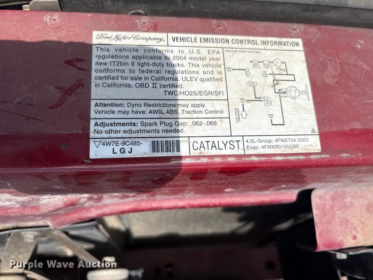 image for item FI0226 2004 Ford Ranger Ext. Cab pickup truck