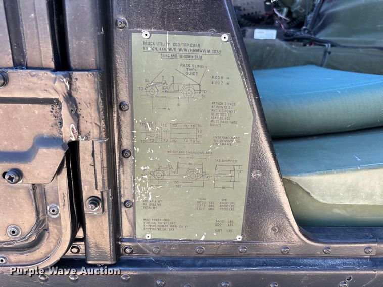 image for item LS9746 1991 Am General M1038 SUV