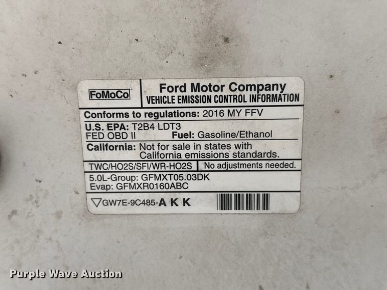 image for item NA9392 2016 Ford F150 XL Ext. Cab pickup truck