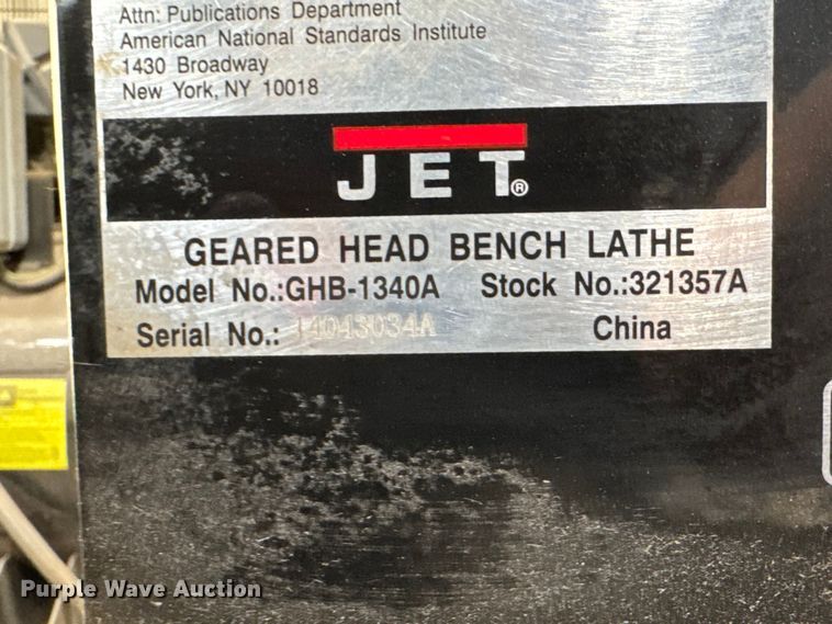 image for item NA9538 Jet GHB-1340A lathe