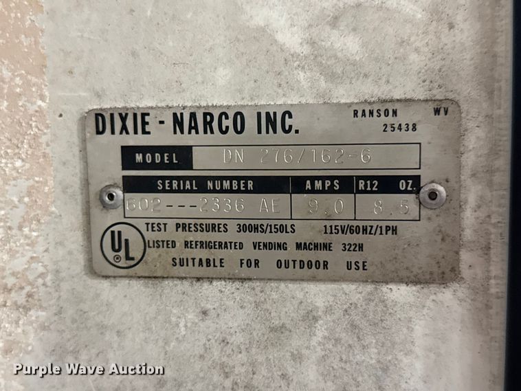 image for item NA9539 Dixie-Narco DN 276 162/6 vending machine