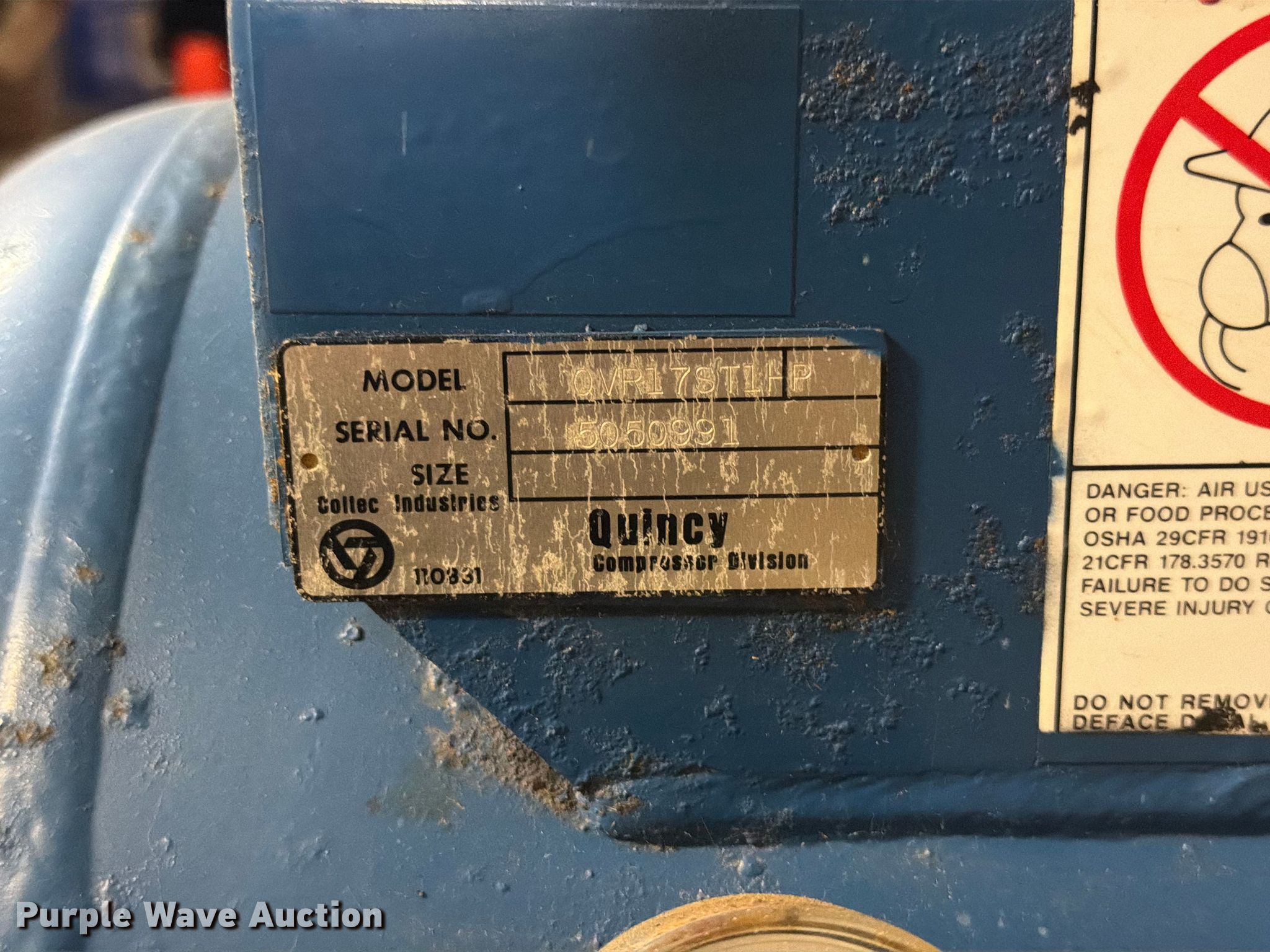 Quincy air compressor in Liberty, MO | Item EX5494 for sale