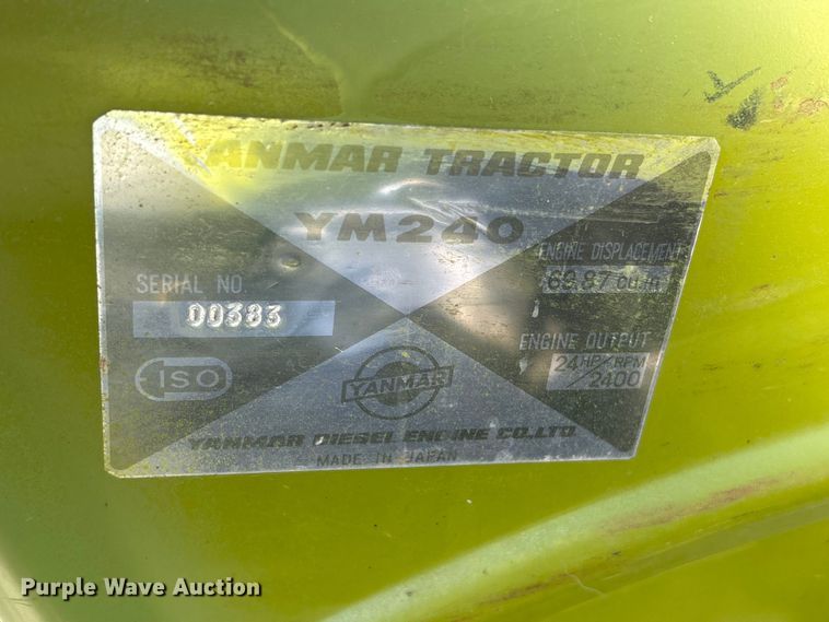 image for item EI5889 Yanmar YM240 tractor