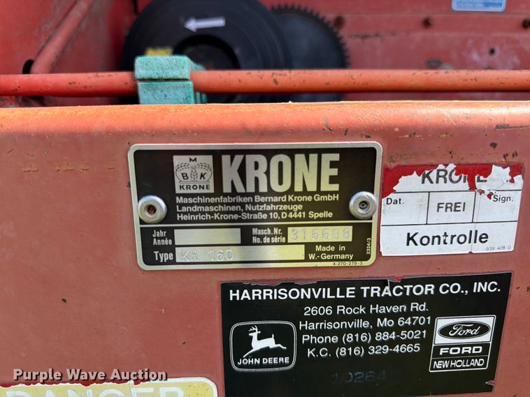 image for item EN0323 Krone KR160 round baler