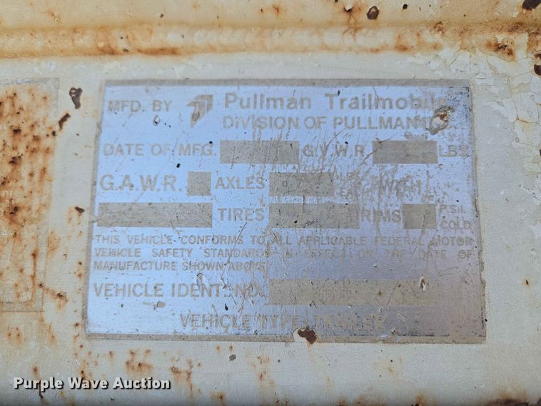 image for item EW0291 1979 Pullman Trailmobile 0VGH-5CAH grain trailer