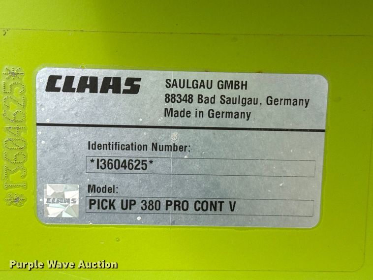 image for item FB6759 Claas 380 pickup head