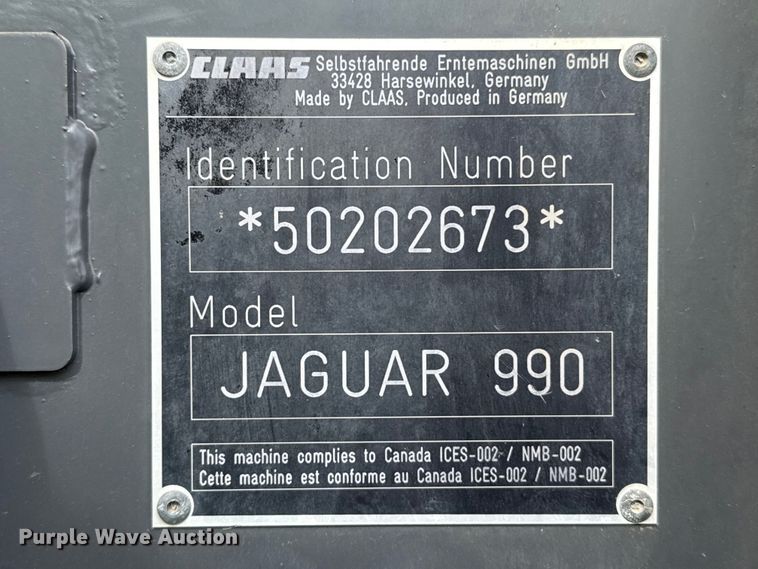 image for item FB6762 2023 Claas Jaguar 990 forage harvester