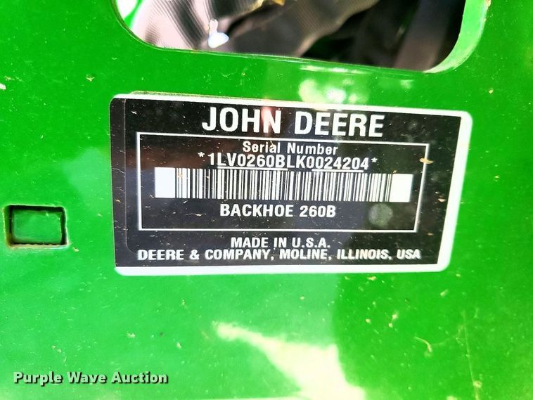 image for item YA3767 2019 John Deere 260B backhoe attachment