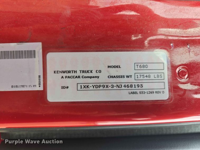 image for item DP8966 2022 Kenworth T680 semi truck