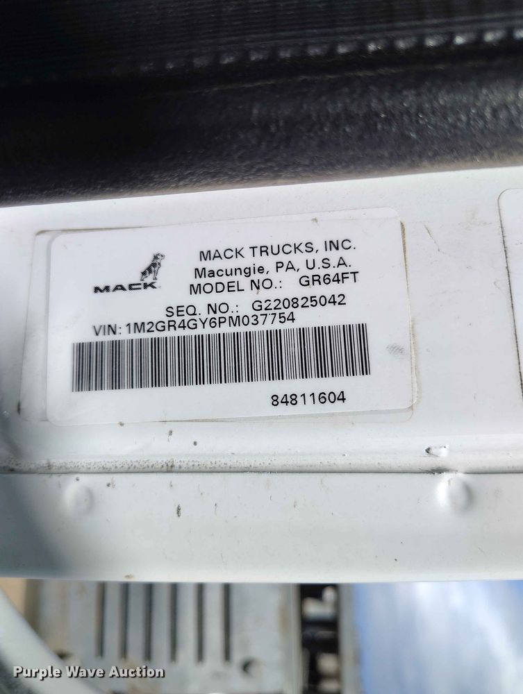 image for item ED0127 2023 Mack Granite roll-off container truck