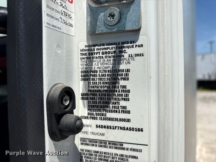 image for item EF1225 2022 Isuzu FTR box truck
