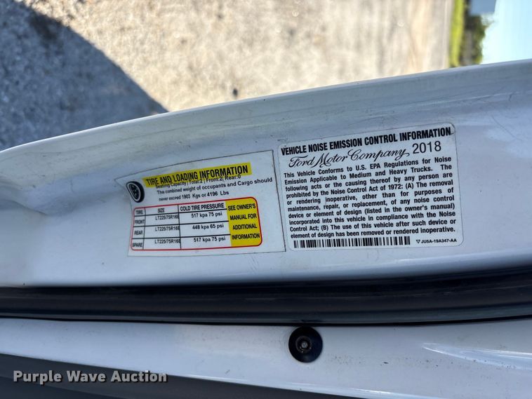 image for item EF1226 2019 Ford E350 box truck