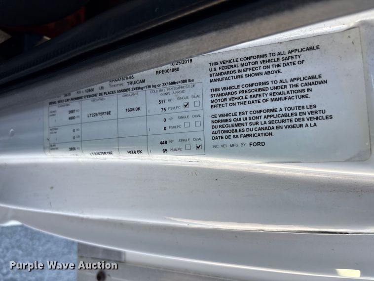 image for item EF1226 2019 Ford E350 box truck