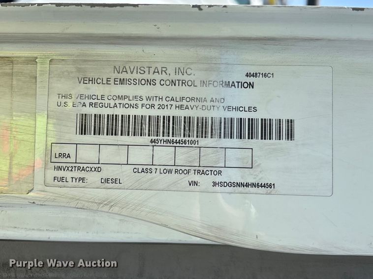 image for item ER7563 2017 International ProStar fuel truck